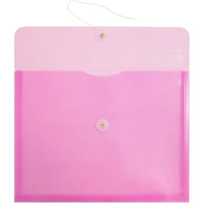 JAM Paper® Plastic Envelopes, Button String Tie Closure, Letter Booklet, 9.75 x 13, Lavender Purple Poly, 108/bx (012413376B)