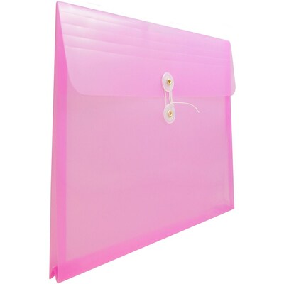 JAM Paper® Plastic Envelopes, Button String Tie Closure, Letter Booklet, 9.75 x 13, Lavender Purple Poly, 108/bx (012413376B)