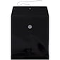JAM Paper® Plastic Envelopes with Button and String Tie Closure, Letter Open End, 9.75 x 11.75, Black Poly, 12/pack (118B1BL)