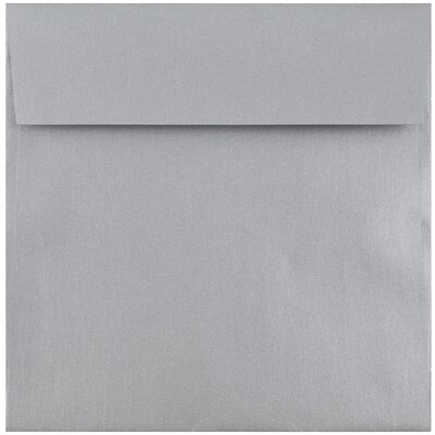 JAM Paper 6.5 x 6.5 Square Metallic Invitation Envelopes, Stardream Silver, 25/Pack (GCST509)