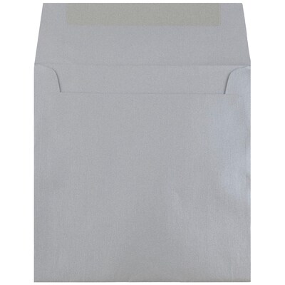 JAM Paper 6.5 x 6.5 Square Metallic Invitation Envelopes, Stardream Silver, 25/Pack (GCST509)