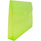 JAM Paper® Plastic Envelopes with Hook & Loop Closure, 9.75 x 13 with 2 Inch Expansion, Lime Green, 12/Pack (218V2LI)