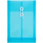 JAM Paper® Plastic Envelopes with Button and String Tie Closure, Open End, 6.25 x 9.25, Blue, 12/Pack (472B1BU)
