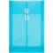 JAM Paper® Plastic Envelopes with Button and String Tie Closure, Open End, 6.25 x 9.25, Blue, 12/Pac