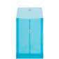 JAM Paper® Plastic Envelopes with Button and String Tie Closure, Open End, 6.25 x 9.25, Blue, 12/Pack (472B1BU)