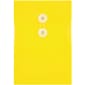 JAM Paper® Plastic Envelopes with Button and String Tie Closure, Open End, 6.25 x 9.25, Yellow, 12/Pack (472B1YE)