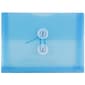 JAM Paper® Plastic Envelopes with Button and String Tie Closure, Index Booklet, 5.5 x 7.5, Blue, 12/Pack (920B1BU)