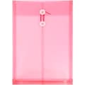 JAM Paper® Plastic Envelopes with Button and String Tie Closure, Legal Open End, 9.75 x 14.5, Pink,