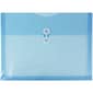 JAM Paper® Plastic Envelopes with Button and String Tie Closure, Letter Booklet, 9.75 x 13, Blue, 12/Pack (218B1BU)