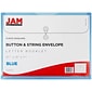 JAM Paper® Plastic Envelopes with Button and String Tie Closure, Letter Booklet, 9.75 x 13, Blue, 12/Pack (218B1BU)