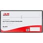 JAM Paper® #10 Plastic Envelopes with Button and String Tie Closure, 5 1/4 x 10, Black Poly, 12/pack (921B1BL)
