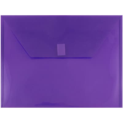 JAM Paper® Plastic Envelopes with Hook & Loop Closure, Letter Booklet, 9.75 x 13, Purple, 12/Pack (2