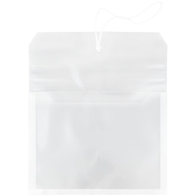 JAM Paper® Plastic Envelope with Elastic Band Closure, 9.75 x 13 with 2.625 Inch Expansion, Clear, Sold Individually (218E25CL)