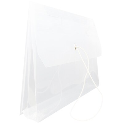 JAM Paper® Plastic Envelope with Elastic Band Closure, 9.75 x 13 with 2.625 Inch Expansion, Clear, Sold Individually (218E25CL)