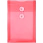JAM Paper® Plastic Envelopes with Button and String Tie Closure, Open End, 6.25 x 9.25, Red Poly, 12/pack (472B1RE)