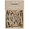 JAM Paper Wood Clip Small Wood Clothespins, Natural Brown, 2 Packs of 50 (3230717359A)