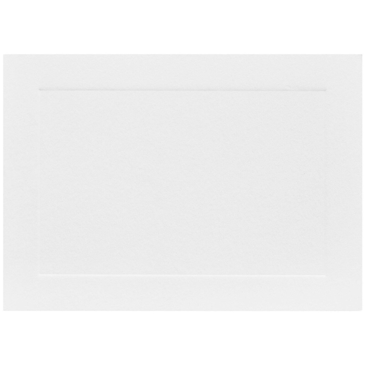 JAM Paper® Blank Note Cards, 4bar size, 3 1/2 x 4 7/8, White Panel, 50/pack (175965i)