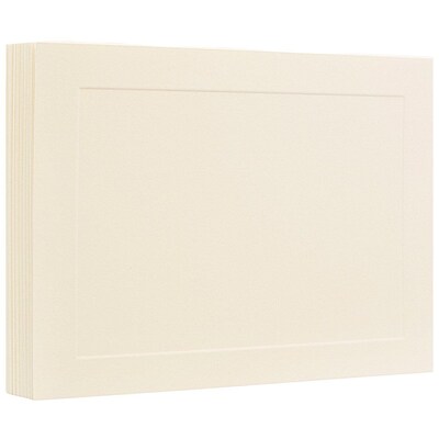 JAM Paper® Blank Flat Note Cards, A2 Size, 4 1/4 x 5.5, Ivory Panel, 50/Pack (175981i)