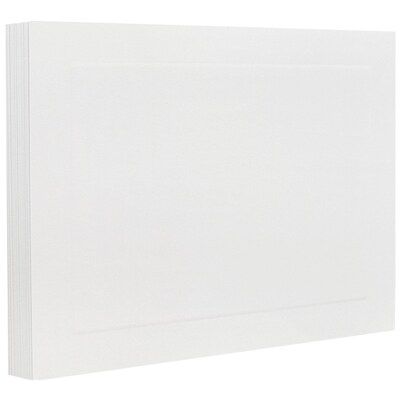 JAM Paper® Blank Note Cards, A2 size, 4.5 x 5.5, White Panel, 50/pack (175976i)