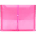 JAM Paper® Plastic Envelopes with 2 5/8 Expansion, Elastic Closure, Letter Booklet, 9.75x13, Fuchsia