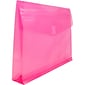 JAM Paper® Plastic Envelopes with Hook & Loop Closure, 2" Exp, Letter Booklet, 9.75" x 13", Fuchsia Pink Poly, 12/pack (218V2FU)