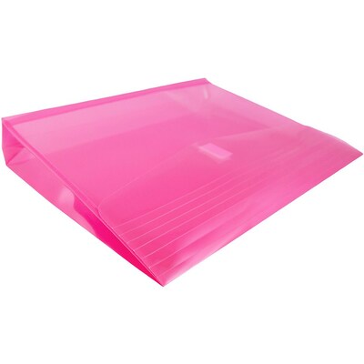 JAM Paper® Plastic Envelopes with Hook & Loop Closure, 2" Exp, Letter Booklet, 9.75" x 13", Fuchsia Pink Poly, 12/pack (218V2FU)