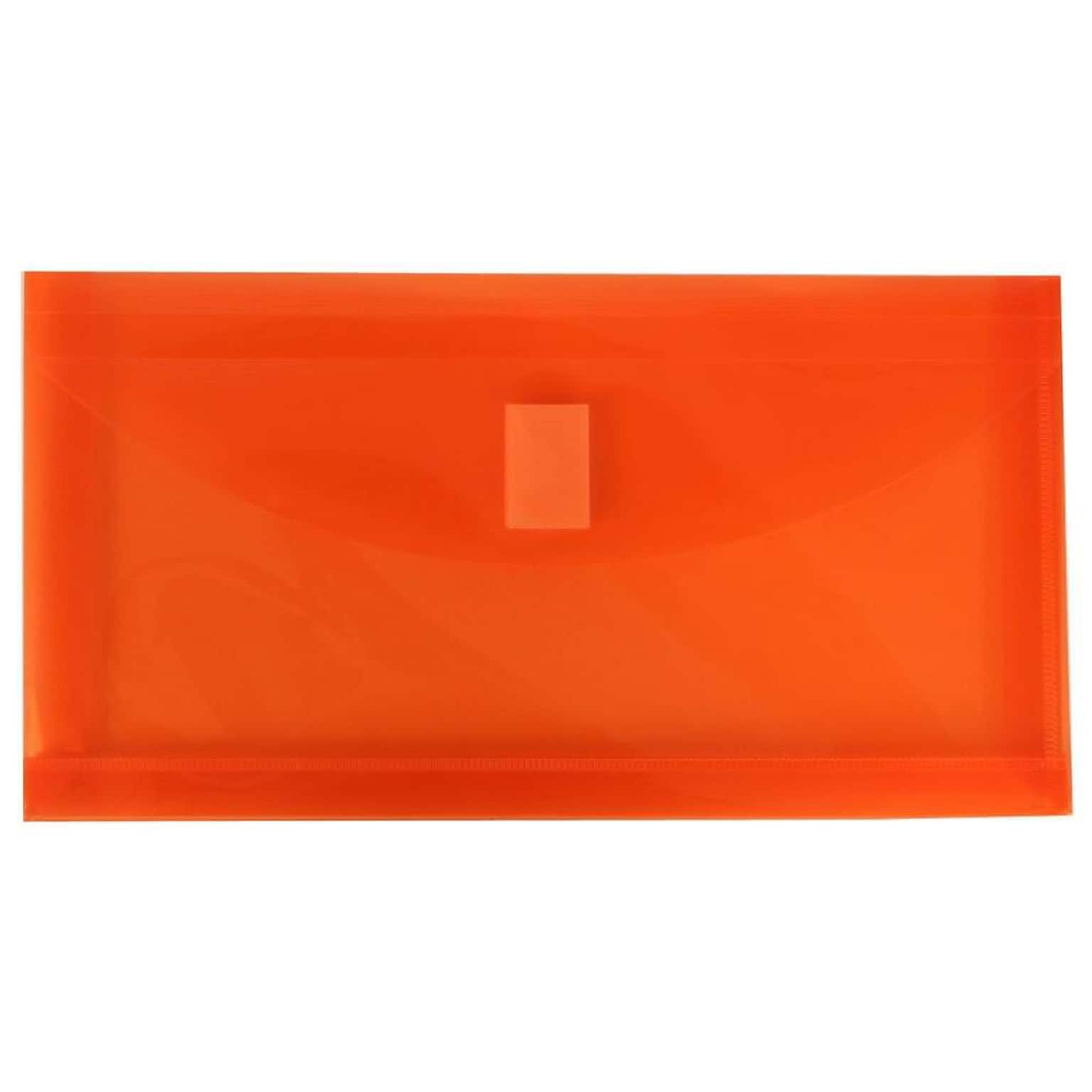 JAM Paper® Plastic Envelopes with VELCRO®brandClosure, 1 Expansion, #10, 5.25 x 10, Assorted Poly, 6/Pack (921V1assrt)
