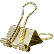 JAM Paper® Binder Clips, Small, 19mm, Gold Binderclips, 25/pack (334BCgo)