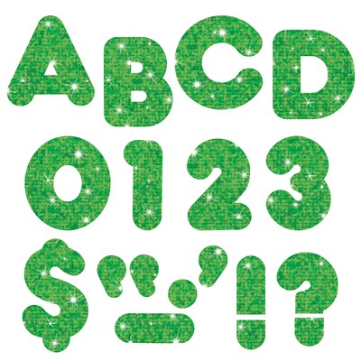 Green Sparkle Letters & Numbers Set, 4