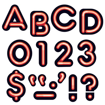 Trend® 4 Ready Letters®, Neon Font, Bright Red