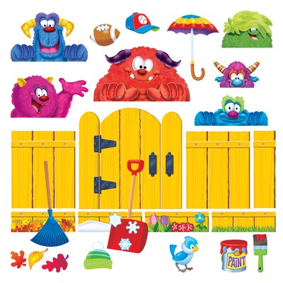 Trend® Bulletin Board Sets, Furry Friends 4 Seasons Fence