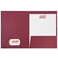 JAM Paper® 2 Pocket Linen Folders; Burgundy, 25/Pack (386LBURA)