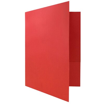 JAM Paper 2-Pocket Textured Linen Business Folders, Red, 25/Pack (386LREA)
