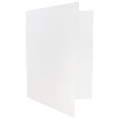 JAM Paper® Two-Pocket Textured Linen Business Folders, White, Bulk 25/Pack (386LWHA)