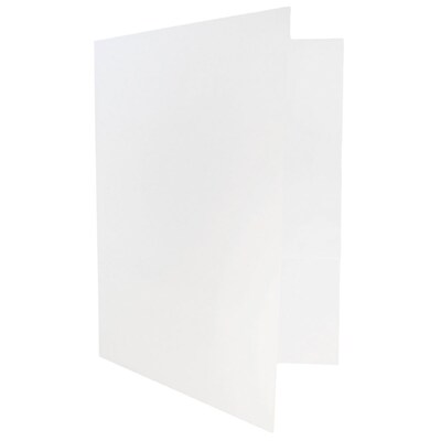 JAM Paper Two-Pocket Textured Linen Business Folders, White, 6/Pack (95448D)