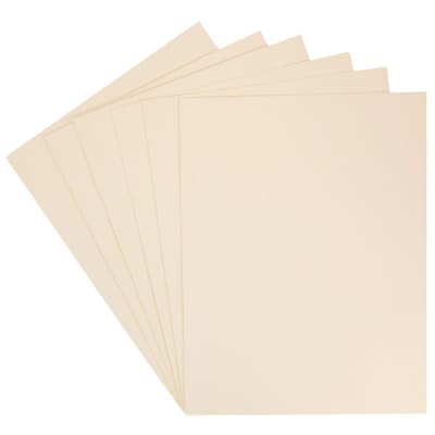 JAM Paper® Two-Pocket Textured Linen Business Folders, Ivory, 6/Pack (19231D)