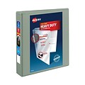 Avery Slant-D Heavy Duty 1.5 3-Ring View Binder, Light Gray (05403)