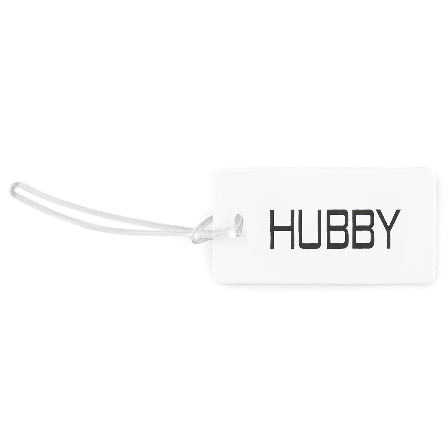 Hortense B. Hewitt, Hubby Luggage Tag, White, 4-1/4 x 2-1/4 x 1/16 (21577ST)