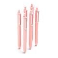 Poppin, Blush, Retractable Gel Luxe Pens, Set of 6, Black Ink (104448)