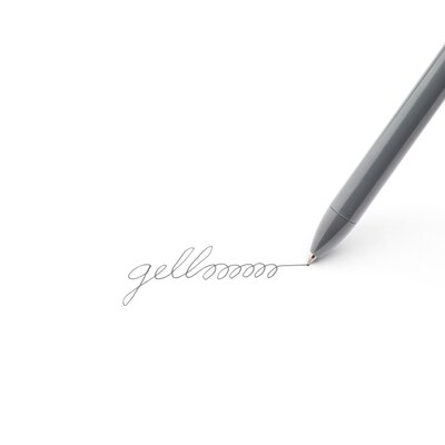 Poppin, Dark Gray, Retractable Gel Luxe Pens, Set of 6, Black Ink (104449)