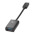 HP® USB Type C to USB 3.0 Male/Female Cable Adapter, Black (P7Z56AA)