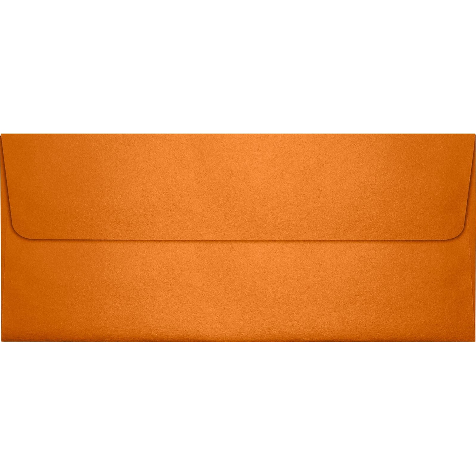 LUX 4 1/8 x 9 1/2 #10 80lbs. Square Flap Envelopes W/Glue Closure, Flame Metallic Orange