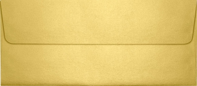 LUX 4 1/8 x 9 1/2 #10 80lbs. Square Flap Envelopes W/Glue Closure, Gold Metallic