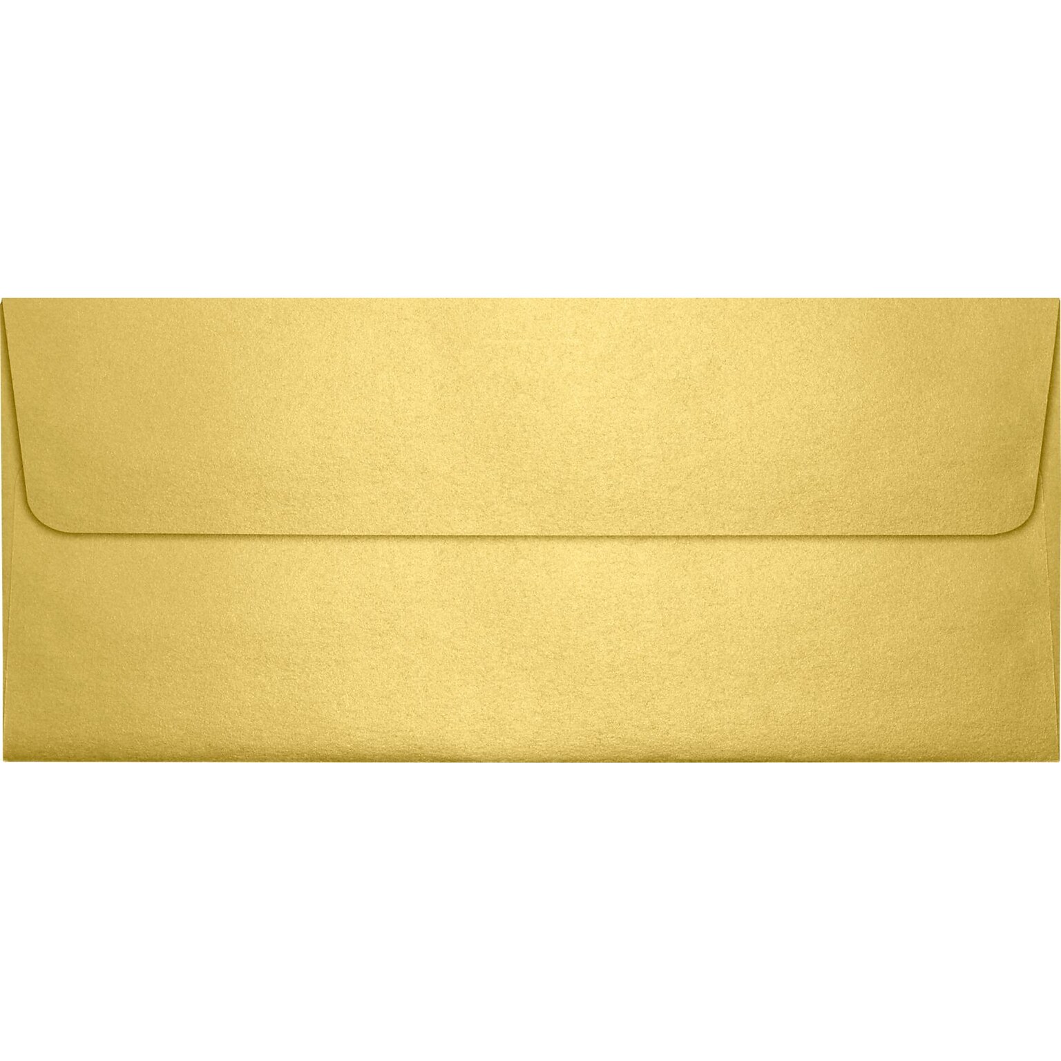 LUX 4 1/8 x 9 1/2 #10 80lbs. Square Flap Envelopes W/Glue Closure, Gold Metallic