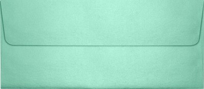 LUX® 80lbs. 4 1/8 x 9 1/2 #10 Square Flap Envelopes W/Glue, Lagoon Metallic Green, 250/BX