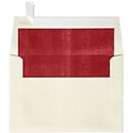 LUX A4 Foil Lined Invitation Envelopes (4 1/4 x 6 1/4) 50/Box, Natural w/Red LUX Lining (FLNT4872-01-50)