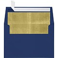 LUX A4 Foil Lined Invitation Envelopes (4 1/4 x 6 1/4) 50/Box, Navy w/Gold LUX Lining (FLNV4872-04-50)