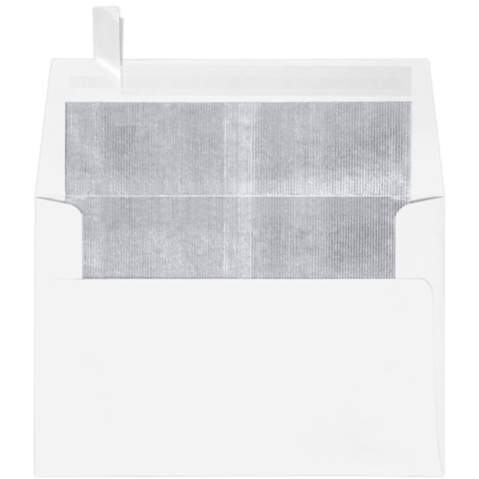 LUX A4 Foil Lined Invitation Envelopes (4 1/4 x 6 1/4) 50/Box, White w/Silver LUX Lining (FLWH4872-03-50)