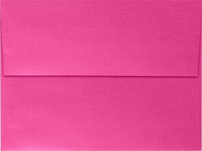 Lux® 5 1/4 x 7 1/4 80lbs. Smooth Square Flap Envelopes W/Peel & Press; Azalea Metallic Pink