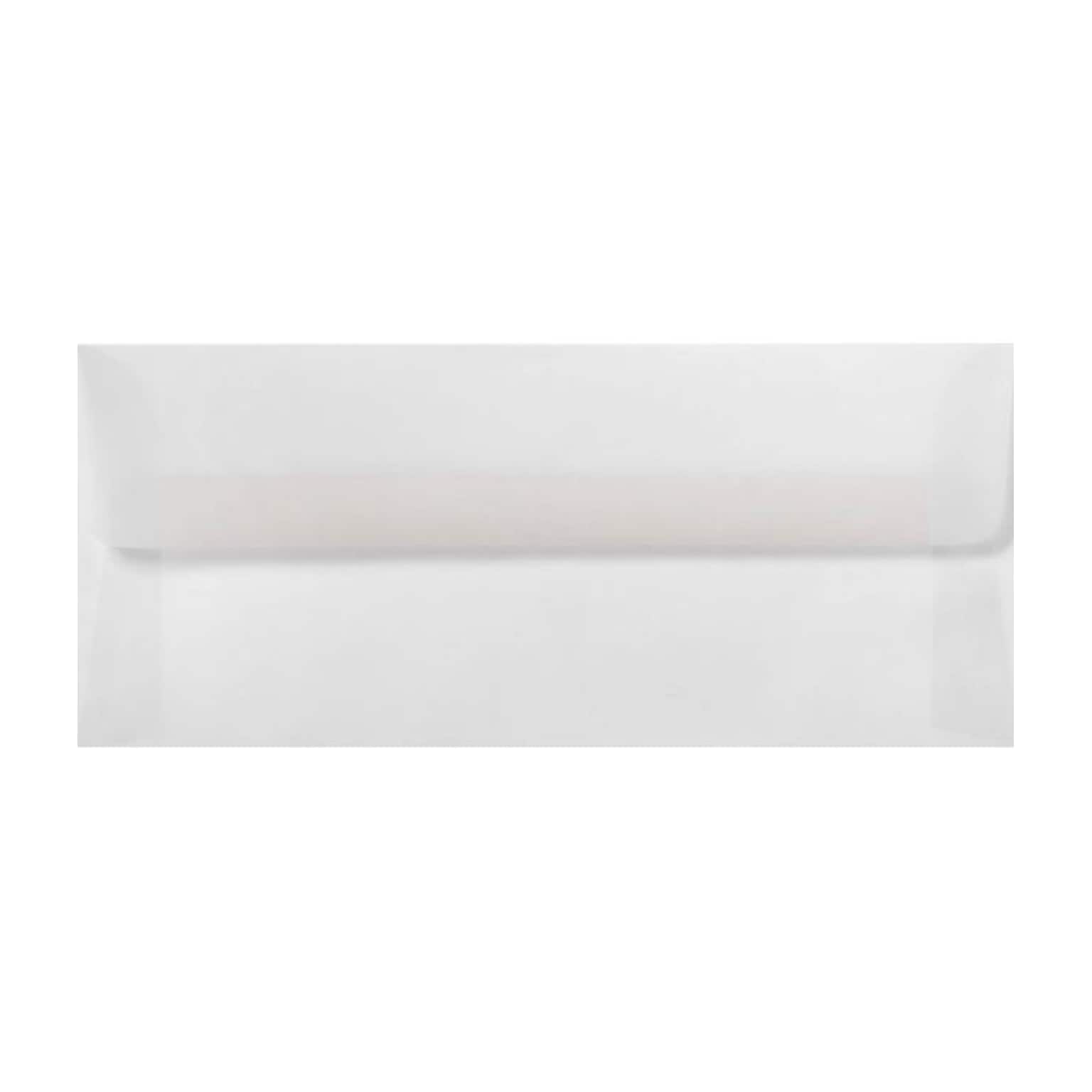 LUX Square Flap Self Seal #10 Business Envelope, 4 1/2 x 9 1/2, Clear Translucent, 1000/Box (4860-00-1000)